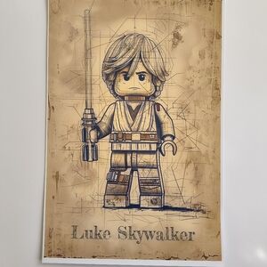 Star Wars Lego Luke Skywalker 11x17 Art Print